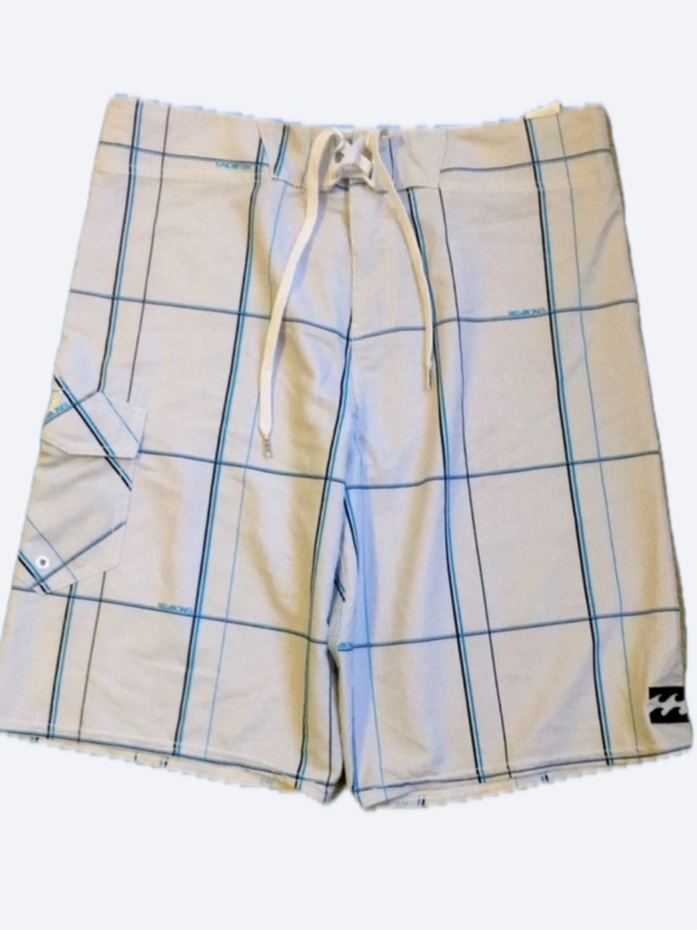 BILLABONG BLUE WINDOWPANE PLATINUM PX3 STRETCH SURF BOARDSHORTS 34